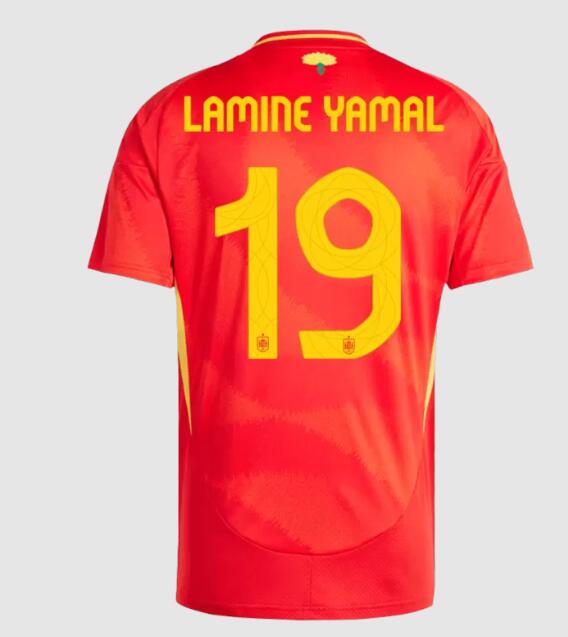 (image for) LAMINE YAMAL #19 Spain Home Soccer Jersey Euro 2024