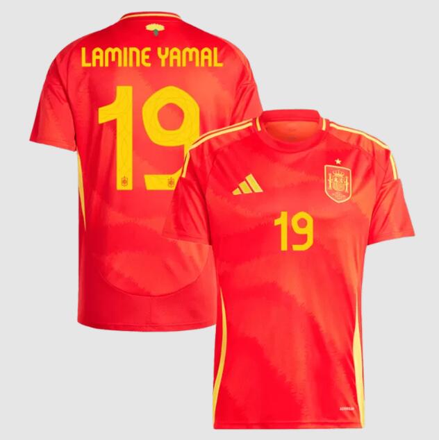 (image for) LAMINE YAMAL #19 Spain Home Soccer Jersey Euro 2024