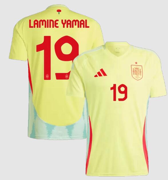 (image for) LAMINE YAMAL #19 Spain Away Soccer Jersey Euro 2024